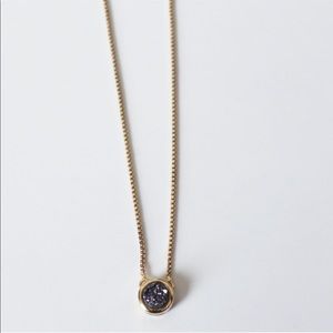 MARCIA MORAN gold tone druzy stone necklace